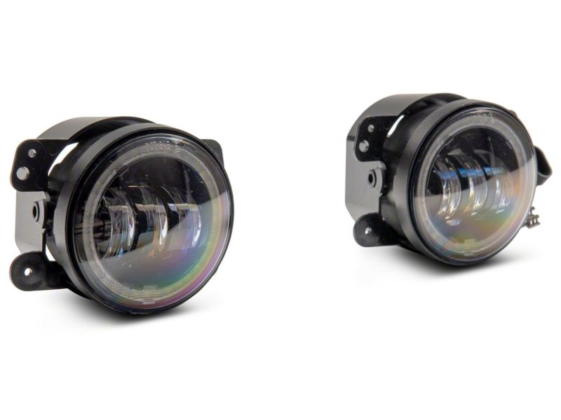Raxiom 07-18 Jeep Wrangler JK Axial Series 4-In LED Fog Lights w/ Halo J142666 J142666 Photo - Close Up