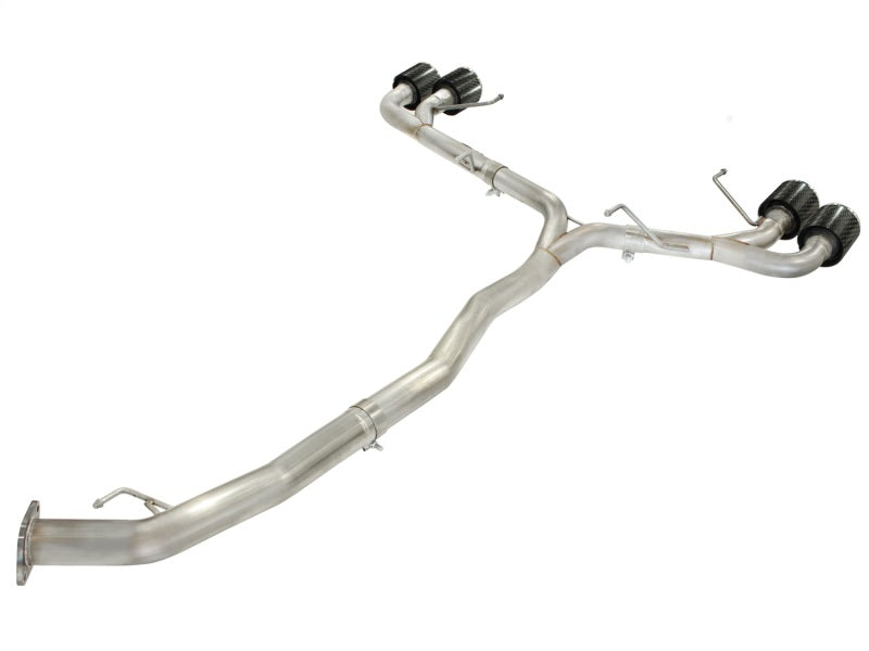 aFe Takeda 3in SS Exhaust Cat-Back 09-14 Nissan GTR V6 3.8L Carbon Fiber Tips 49-36108-C 49-36108-C Photo - Unmounted