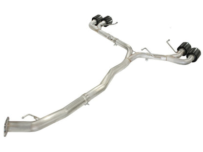 aFe Takeda 3in SS Exhaust Cat-Back 09-14 Nissan GTR V6 3.8L Carbon Fiber Tips 49-36108-C 49-36108-C Photo - Unmounted