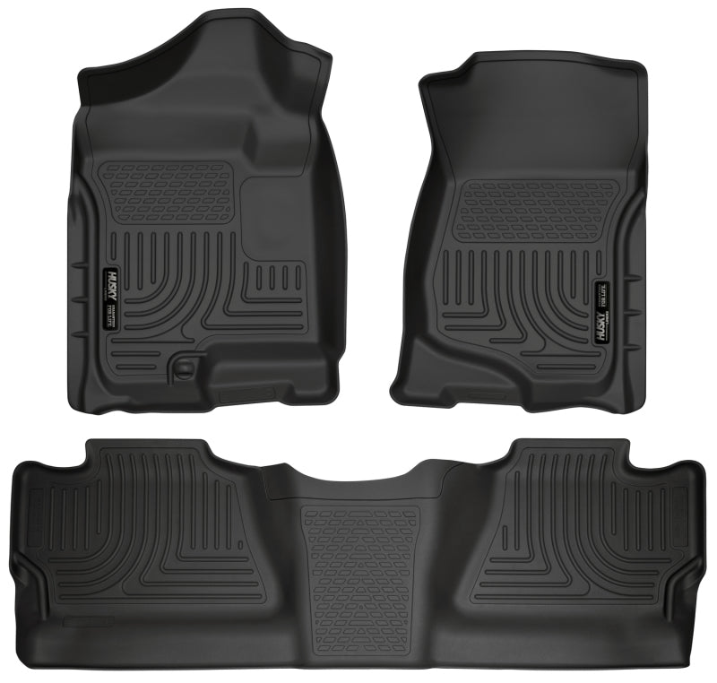 Husky Liners 07-12 Chevy Silverado/GMC Sierra Crew Cab WeatherBeater Combo Black 98201 Photo - Primary