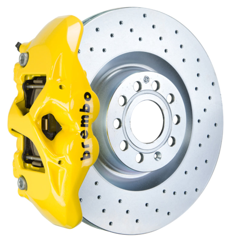 Brembo 05-10 Jetta GLI Front GT BBK 4 Piston Cast 345x30 1pc Rotor Drilled-Yellow 1S4.8002A5 1S4.8002A5 Photo - Primary