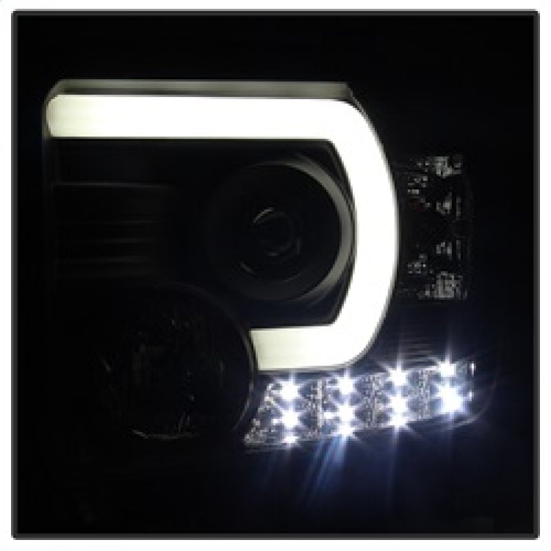 Spyder GMC Sierra 14-16 Projector Headlights Light Bar DRL Black PRO-YD-GS14-LBDRL-BK 5080523 5080523 Photo - Unmounted
