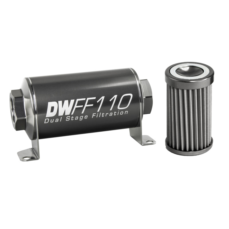 DeatschWerks '-10AN Female, 40 micron, 110mm In-line fuel filter kit 8-03-110-040K Photo - Primary