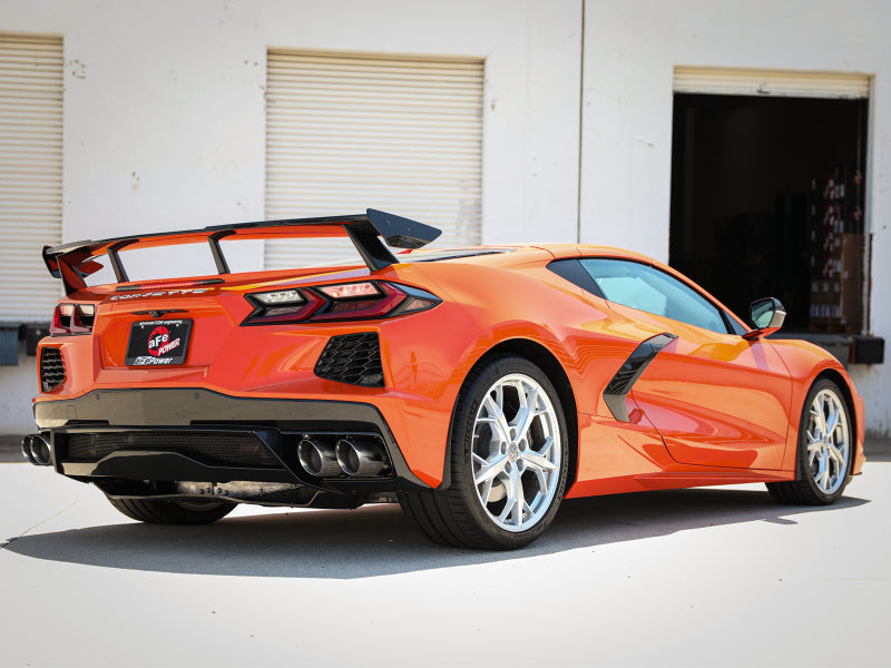 AFe MACH Force-Xp 304 Stainless Steel Cat-Back Exhaust Polished 2020 Chevrolet Corvette C8 49-34124NM-P 49-34124NM-P Photo - Mounted
