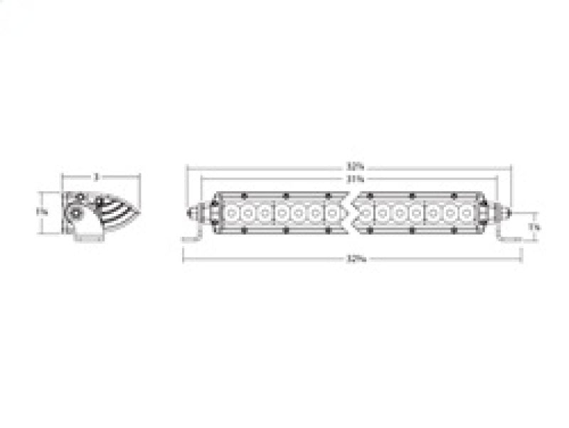 Rigid Industries SR-Series 30in. Spot w/Amber PRO Lens 932314 932314 Technical Drawing