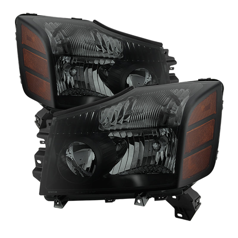 SPYDER Xtune Nissan Titan 04-14 (04-07 OE Style ) OEM Amber Head Lights Set Black Smoked HD-JH-NTI04-AM-BSM 9030383 9030383 Photo - Primary