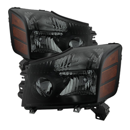 SPYDER Xtune Nissan Titan 04-14 (04-07 OE Style ) OEM Amber Head Lights Set Black Smoked HD-JH-NTI04-AM-BSM 9030383 9030383 Photo - Primary