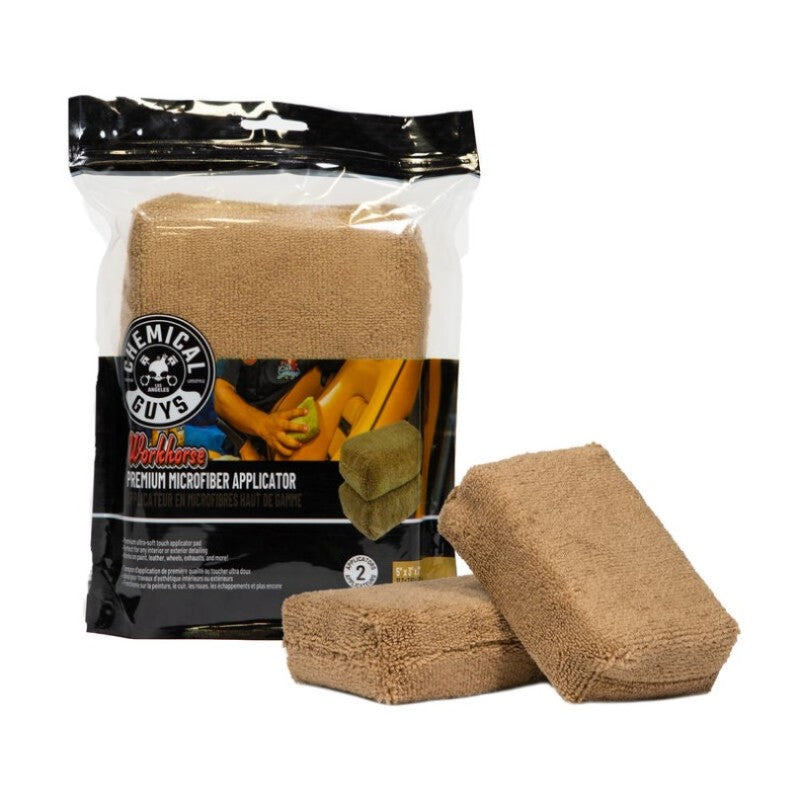 Chemical Guys Workhorse Premium Microfiber Applicator - 5in x 3in x 1.5in - Tan - 2 Pack (P24) MIC28402 MIC28402 User 1