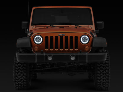 Raxiom 07-18 Jeep Wrangler JK LED Halo Headlights- Chrome Housing (Clear Lens) J121871 J121871 Photo - Close Up