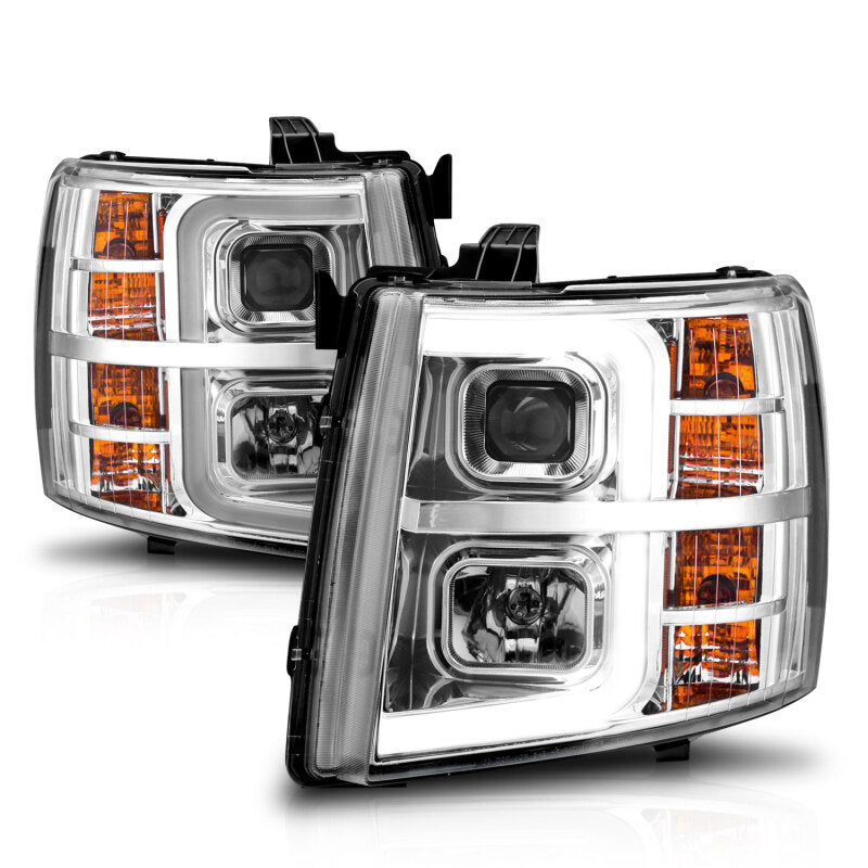 ANZO 2007-2013 Chevrolet Silverado 1500 Projector w/ Light Bar Chrome Housing w/ Sequential 111546 111546 User 3