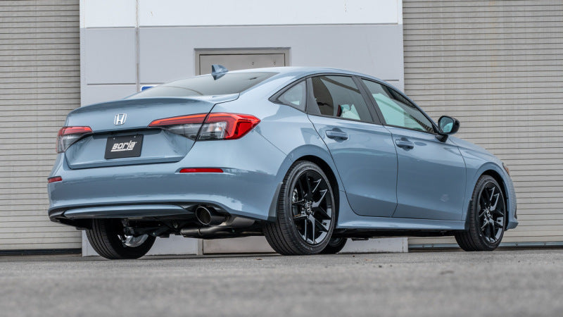 Borla 22-24 Honda Civic Sport 2.25in S-Type Cat Back 4in Tip - Black Chrome 140941BC 140941BC Photo - lifestyle view