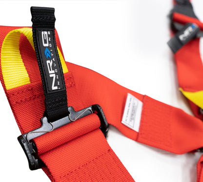 NRG FIA 6pt 2in. Shoulder Belt for HANS Device/ Rotary Cam Lock Buckle/ 3in. Waist Belt - Red SBH-HRS6PCRD SBH-HRS6PCRD Photo - Primary