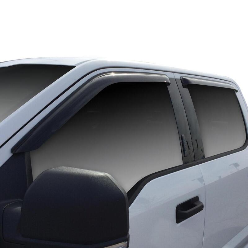 Westin 2015-2018 Ford F-150 SuperCrew Wade Slim Wind Deflector 4pc - Smoke 72-37444 72-37444 Photo - Mounted
