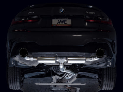 AWE Tuning AWE 19-23 BMW 330i / 21-23 BMW 430i Base G2X Touring Axle Back Exhaust - Diamond Black 3015-33429 3015-33429 Photo - Mounted