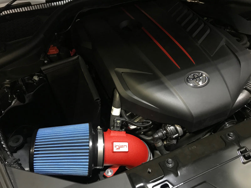 Injen 2020 Toyota Supra L6-3.0L Turbo (A90) SP Cold Air Intake System - Wrinkle Red SP2300WR SP2300WR Photo - Mounted