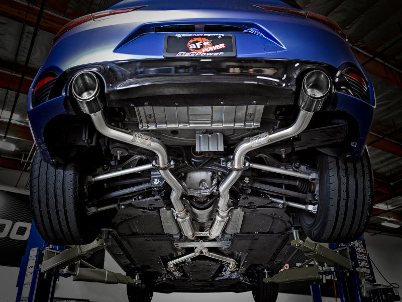 aFe POWER Takeda 2.5in 304 SS CB Exhaust w/ Carbon Fiber Tips 17-19 Infiniti Q60 V6-3.0L (tt) 49-36134NM-C 49-36134NM-C Photo - Mounted