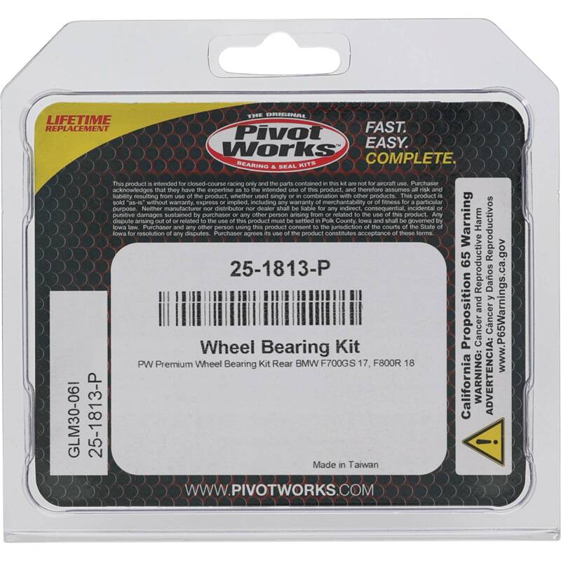 Pivot Works BMW Wheel Bearing Kit Premium Bearings 25-1813-P 25-1813-P Photo - Primary
