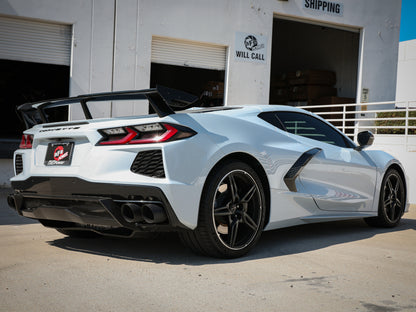 AFe MACH Force-Xp 304 Stainless Steel Cat-Back Exhaust Black 2020 Chevrolet Corvette C8 49-34124NM-B 49-34124NM-B Photo - Mounted
