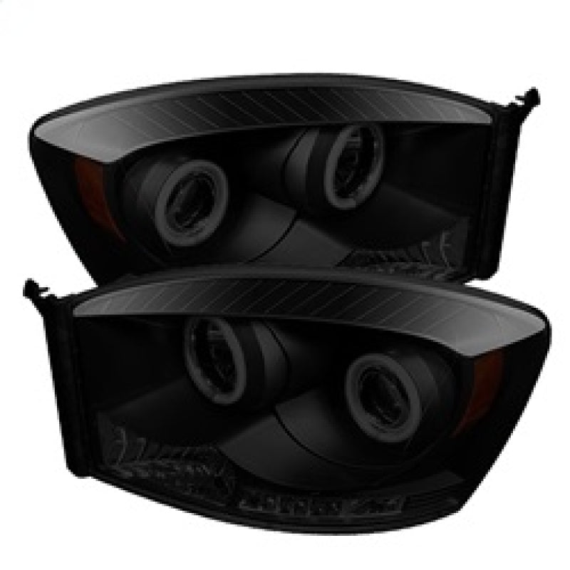 Spyder Dodge Ram 1500 06-08 06-09 Projector Headlights CCFL Halo LED Blk Smke PRO-YD-DR06-CCFL-BSM 5078803 5078803 Photo - Primary