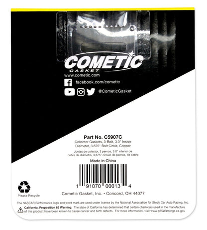 Cometic 3.0in Copper Header Collector - .043in DIA Port/3.875 Bolt Circle C5907C C5907C Photo - Unmounted