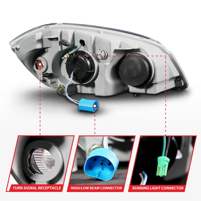 ANZO 05-10 Chevrolet Cobalt / 07-10 Pontiac G5 LED Projector Headlights w/ Seq Black Housing 121573 121573 Photo - Unmounted