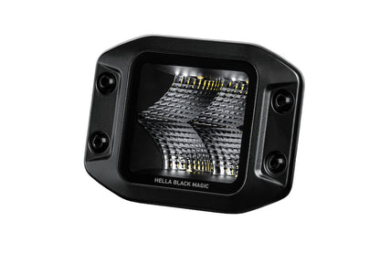 Hella Universal Black Magic 3.2in L.E.D. Cube Kit - Flood Beam (Flush Mount) 358176831 358176831 Photo - Primary