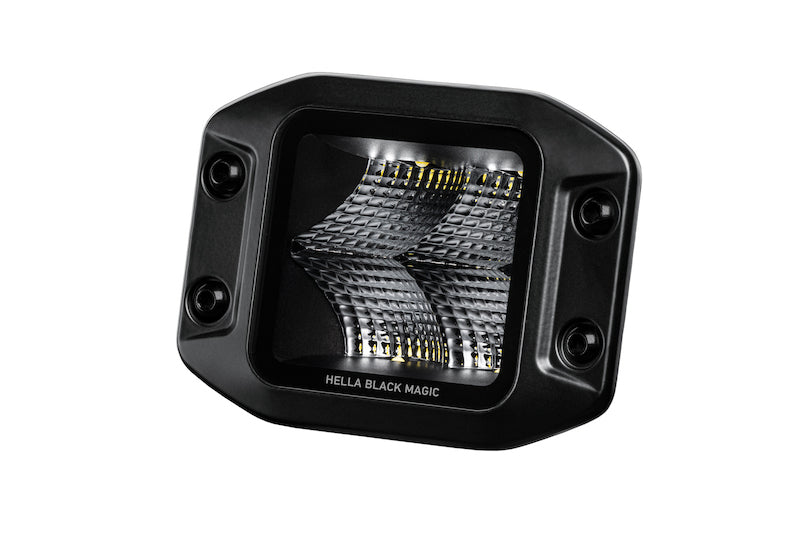 Hella Universal Black Magic 3.2in L.E.D. Cube Kit - Flood Beam (Flush Mount) 358176831 358176831 Photo - Primary