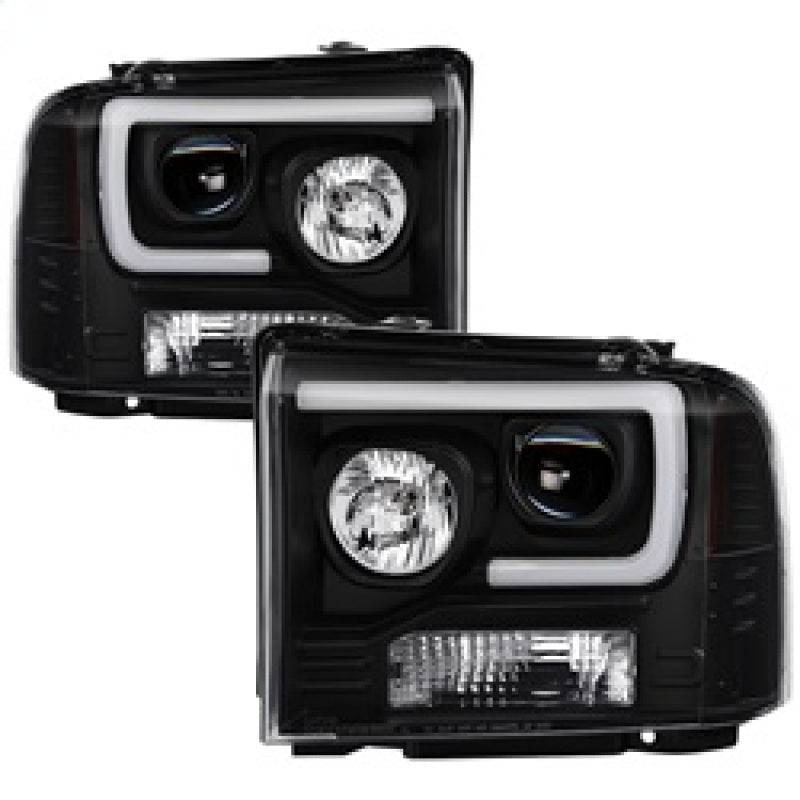 Spyder Ford F250/350/450 05-07 Projector Headlights - Light Bar DRL LED - Black PRO-YD-FS05V2-LB-BK 5084507 5084507 Photo - Primary