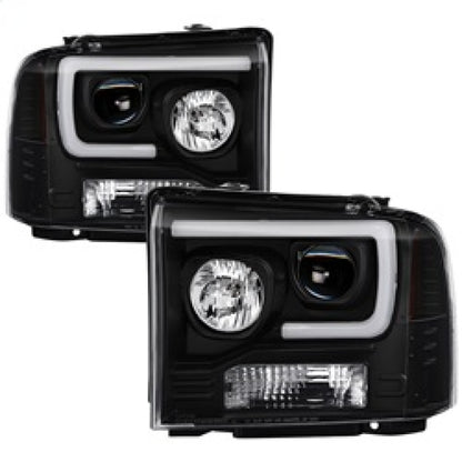 Spyder Ford F250/350/450 05-07 Projector Headlights - Light Bar DRL LED - Black PRO-YD-FS05V2-LB-BK 5084507 5084507 Photo - Primary