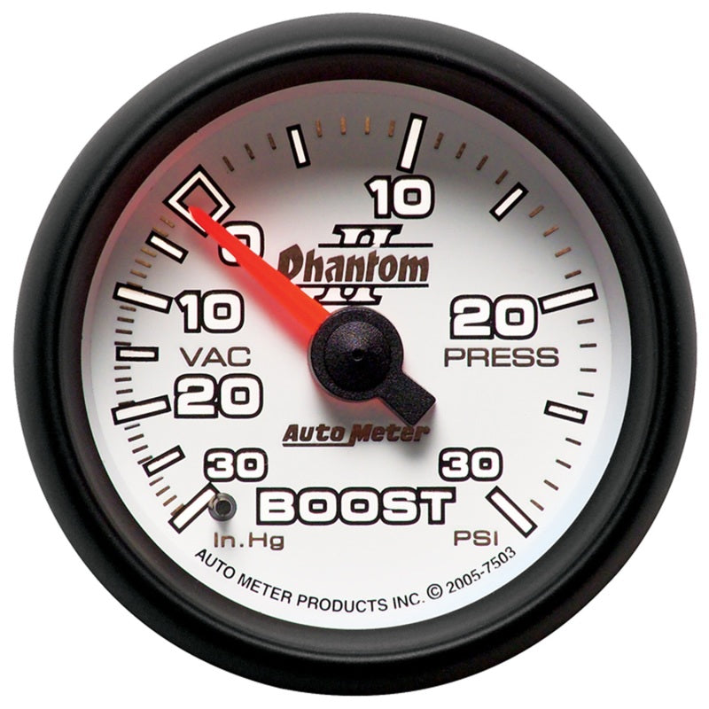 Autometer 2-1/16" Boost/Vacuum, 30 In Hg/30 Psi, Mechanical, Phantom II 7503 User 2