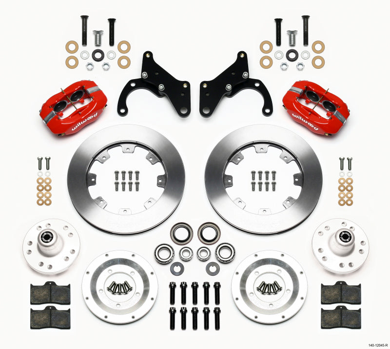 Wilwood Forged Dynalite Front Kit 12.19in Red 69-70 Impala Drum/Disc 69-82 Vette 140-12045-R 140-12045-R Photo - Primary