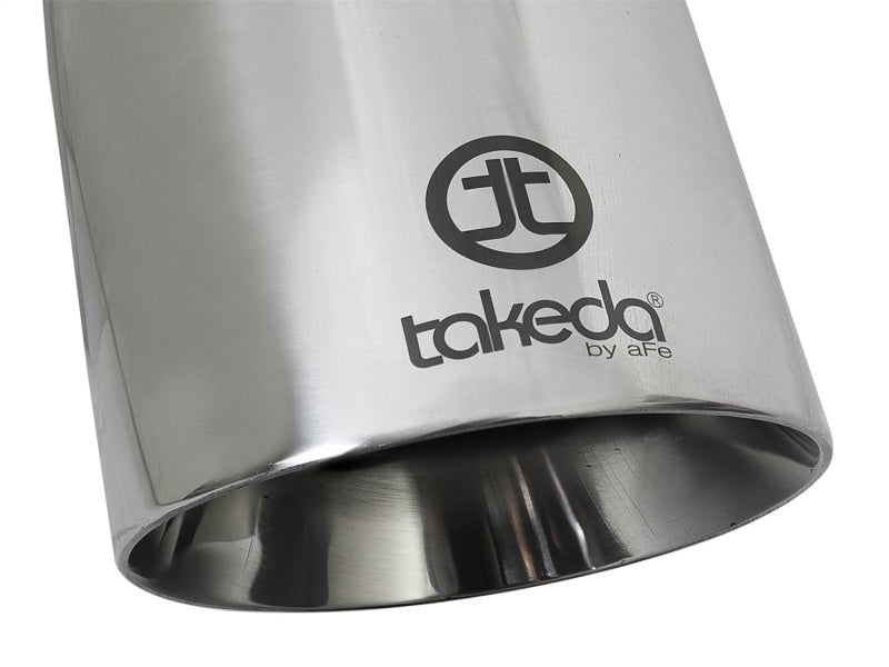 aFe Takeda 304 Stainless Steel Clamp-On Exhaust Tip 2.5in. Inlet / 4.5in. Outlet / 9in. L - Polished 49T25454-P09 49T25454-P09 Photo - Unmounted