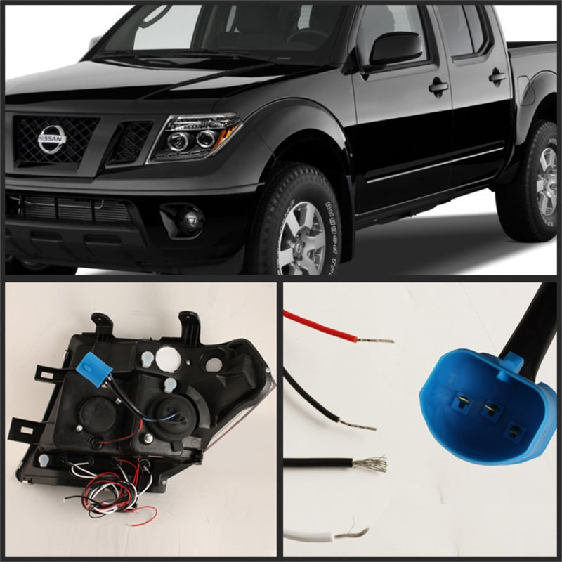 Spyder Nissan Frontier 05-08 Projector Headlights LED Halo LED Blk PRO-YD-NF05-HL-BK 5011527 5011527 Photo - Mounted