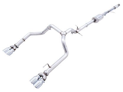 AWE Tuning 4th Gen GM 1500 5.3L 0FG Catback Split Rear Exit (w/ Bumper Cutouts) - Quad Chrome Tips 3015-42201 3015-42201 Photo - Primary