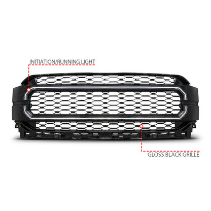 ANZO 21-23 Ford F150 Black Housing Full LED Light Tube Front Grille 901029 901029 Photo - Unmounted
