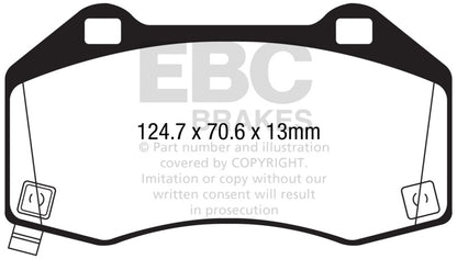 EBC 2017+ Fiat 124 Spider 1.4L Turbo Abarth Yellowstuff Front Brake Pads DP42286R DP42286R Photo - Primary