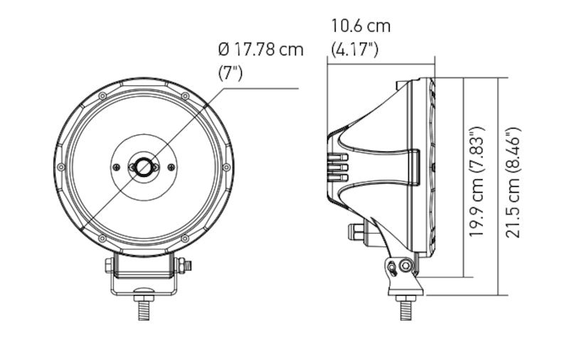 Hella Value Fit 7in Light - Driving Beam 357200001 357200001 Technical Drawing