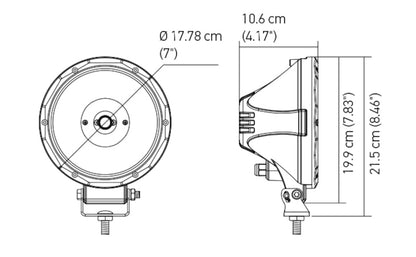 Hella Value Fit 7in Light - Driving Beam 357200001 357200001 Technical Drawing