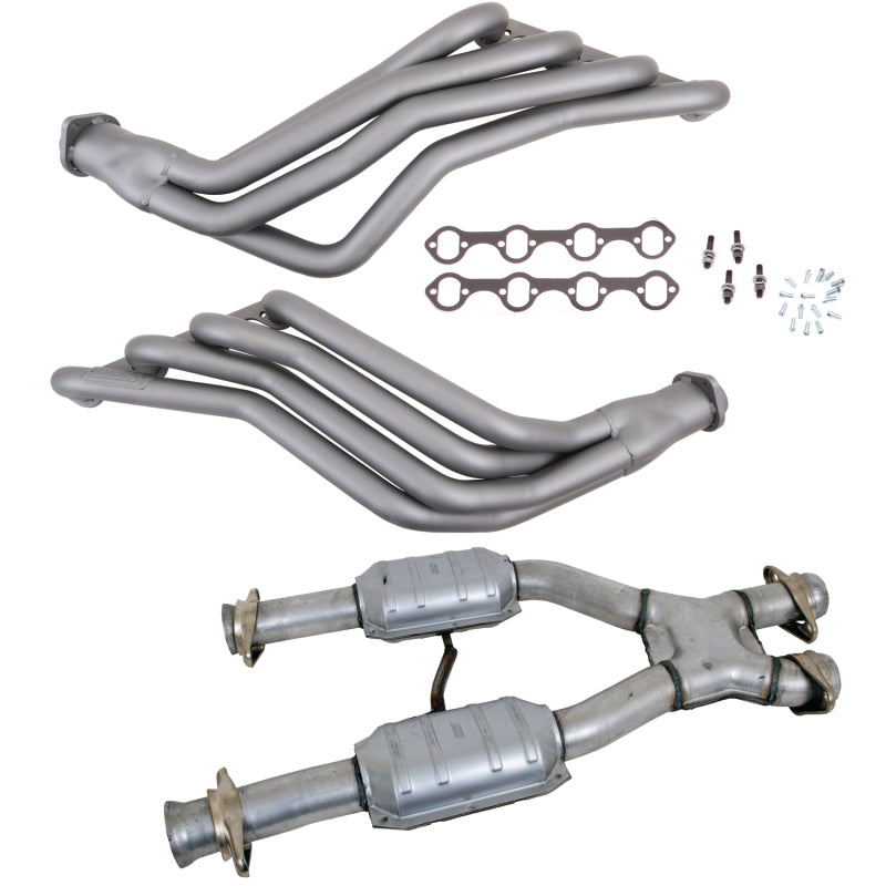 BBK 79-93 Ford Mustang 5.0L 1-3/4 Long Tube Headers w/High Flow Catted X-Pipe (Ti Ceramic) 15942 15942 Photo - Primary