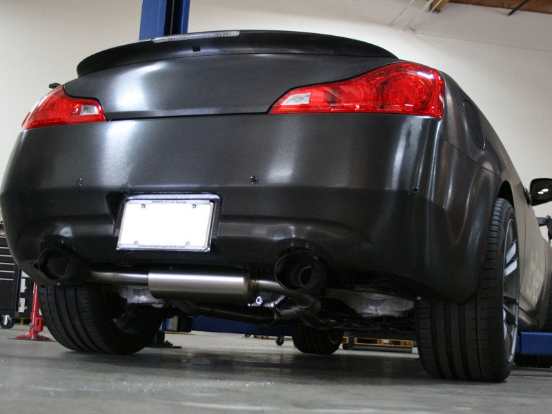aFe Takeda 2-1/2 in 304 SS Cat-Back Exhaust System Infiniti G37 08-13/Q60 14-15 V6-3.7 w/ Black Tips 49-36103-B 49-36103-B Photo - Mounted