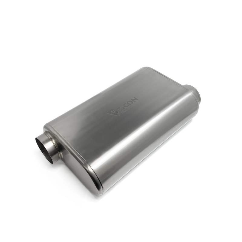 Ticon Industries 17in Overall Length 2.5in Thin Oval Titanium Muffler - 2.5in Offset In/Offset Out 116-06323-0230 116-06323-0230 User 1