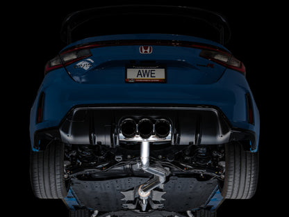AWE Tuning 2023 Honda Civic Type R FL5 Track Edition Exhaust w/ Triple Diamond Black Tips 3020-53287 3020-53287 Photo - Mounted