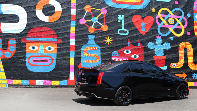 Corsa Performance 16-18 Cadillac ATS 3.6T 4in Inlet / 4in Outlet Twin Black Tip 14479BLK Photo - Mounted