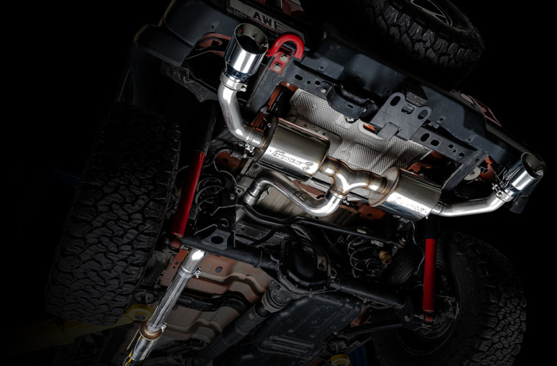 AWE Tuning 2018+ Jeep Wrangler JL/JLU Tread Edition Axle-Back Dual Exhaust - Chrome Silver Tips 3015-32001 3015-32001 Photo - Mounted