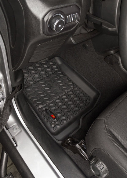 Rugged Ridge All Terrain Floor Liner,Front Pair,Black;18-18 Jeep Wrangler JL/JLU 12920.36 Photo - Mounted