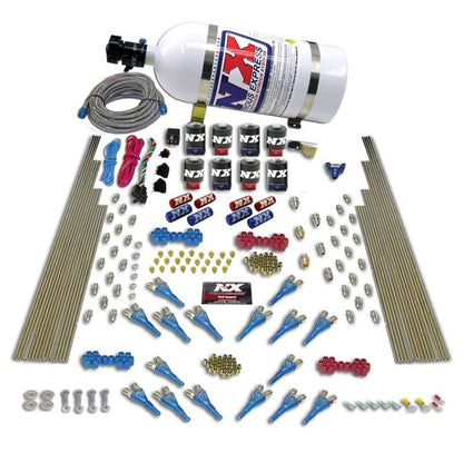 Nitrous Express Shark Dual Stage/Gas 16 Nozzles 8 Solenoids Nitrous Kit (200-1200HP) w/10lb Bottle 90008-10 90008-10 Photo - Primary