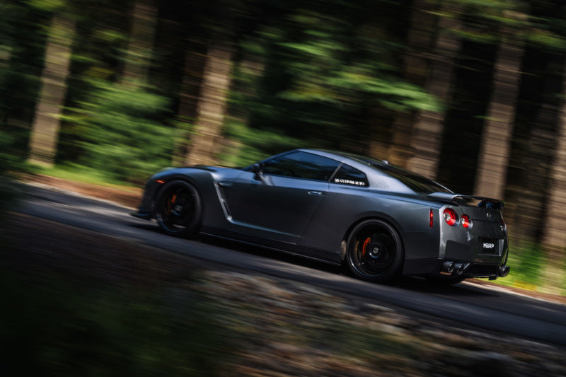 MBRP 2009-2023 Nissan GTR 3.8L Stainless Steel 3.5in Cat-Back, Dual Split Rear Quad Carbon Tips S44073CF S44073CF Photo - lifestyle view
