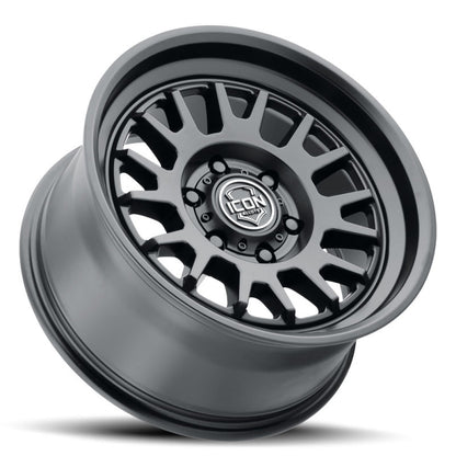 ICON Anza 17x8.5 5x5 -6mm Offset 4.5in BS 71.5mm Hub Bore Satin Black Wheel 8217857345SB 8217857345SB Photo - Unmounted