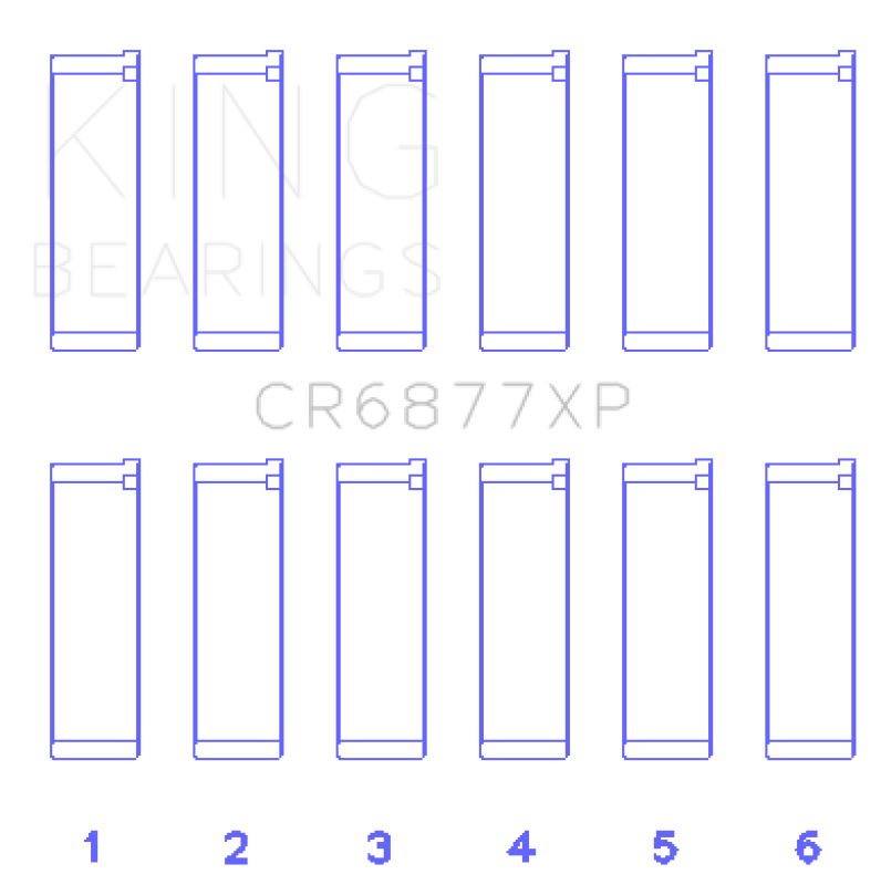 King Engine Bearings King BMW S54B32 (Size 0.25mm) Performance Connecting Rod Bearing - Set of 6 CR6877XP0.25 CR6877XP0.25 Photo - Primary