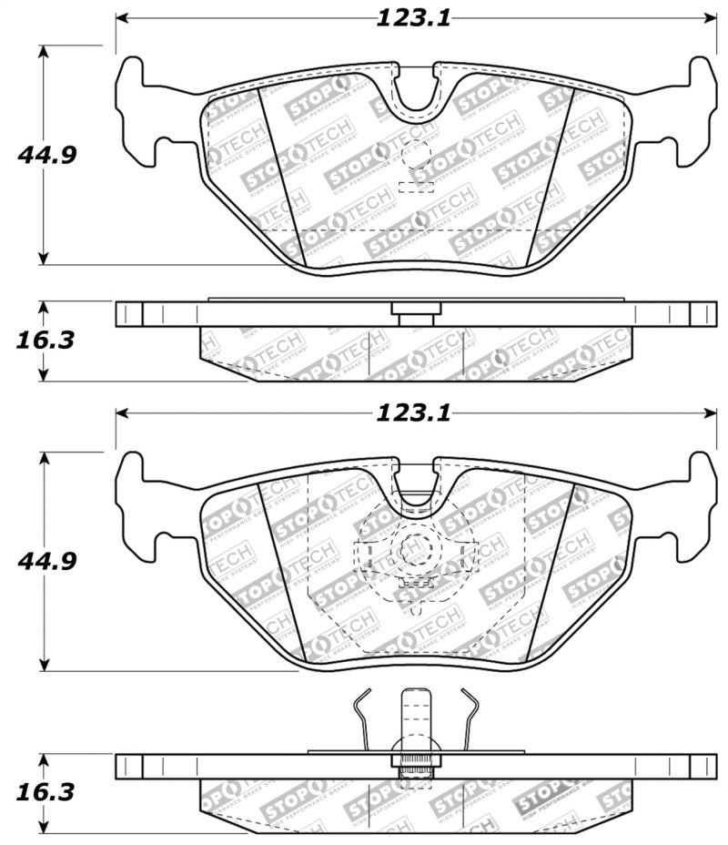 StopTech Sport Brake Pads With Shims And Hardware 309.03960 Photo - Primary